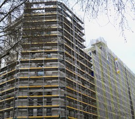DORPA scaffolding in irregular façades